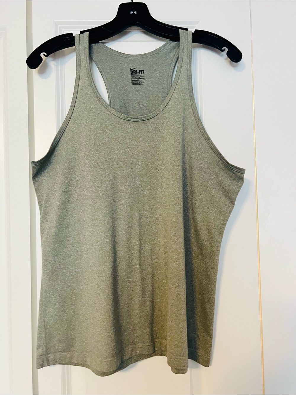 Nike Women’s Dri-FIT Heather Gray Racerback Tank Top, Size XL - Picture 5 of 7